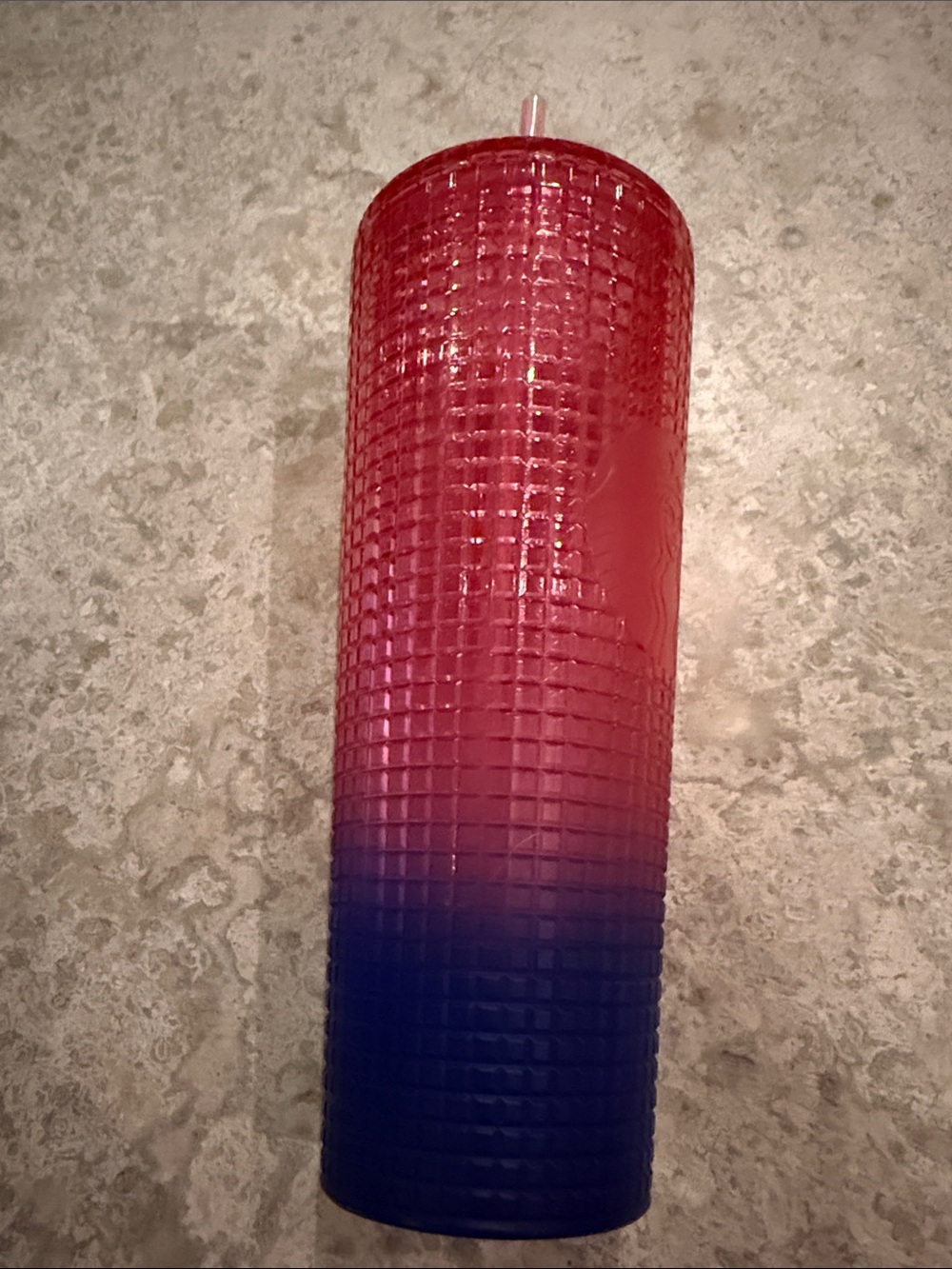 Starbucks Red to Blue Gradient Textured Tumbler